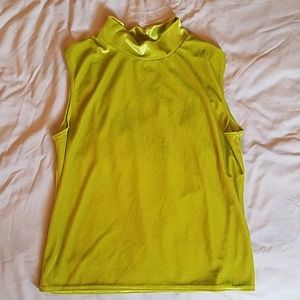 Lime green shiny mock neck
